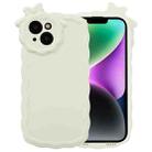 For iPhone 11 Bowknot Liquid Silicone Phone Case(White) - 1