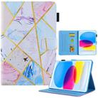 For iPad 10th Gen 10.9 2022 Colored Drawing Leather Smart Tablet Case(Geometric Marble) - 1