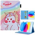 For iPad 10th Gen 10.9 2022 Colored Drawing Leather Smart Tablet Case(Crown Unicorns) - 1