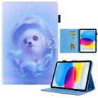 For iPad 10th Gen 10.9 2022 Colored Drawing Leather Smart Tablet Case(Blue Dog) - 1