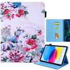 For iPad 10th Gen 10.9 2022 Colored Drawing Leather Smart Tablet Case(Rose) - 1