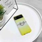 For Samsung Galaxy Z Flip4 5G Gradient Color Ring Holder Fold Phone Case(Gradient Yellow) - 1