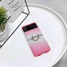 For Samsung Galaxy Z Flip4 5G Gradient Color Ring Holder Fold Phone Case(Gradient Pink) - 1