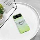 For Samsung Galaxy Z Flip3 5G Gradient Color Ring Holder Fold Phone Case(Gradient Green) - 1