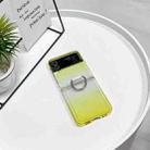 For Samsung Galaxy Z Flip3 5G Gradient Color Ring Holder Fold Phone Case(Gradient Yellow) - 1