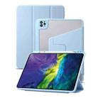 For iPad Pro 11 2022 / 2021 / 2020 / 2018 / Air 2022 / 2020 10.9 3-Fold 360 Rotation Acrylic Leather Smart Tablet Case(Baby Blue) - 1