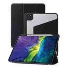 For iPad Air 13 2024 / Pro 12.9 2022/2021/2020/2018 3-Fold 360 Rotation Acrylic Leather Smart Tablet Case(Black) - 1