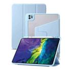 For iPad Air 13 / Pro 12.9 2022/2021/2020/2018 3-Fold 360 Rotation Acrylic Leather Smart Tablet Case(Baby Blue) - 1