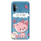 For Galaxy A21 Shockproof Painted Transparent TPU Protective Case(Cute Cat) - 1