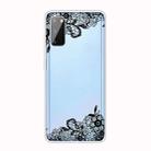 For Galaxy A41 Shockproof Painted Transparent TPU Protective Case(Lace Flower) - 1