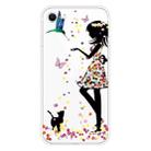 For iPhone SE 2022 / SE 2020 Shockproof Painted Transparent TPU Protective Case(Girl) - 1