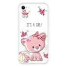 For iPhone SE 2022 / SE 2020 Shockproof Painted Transparent TPU Protective Case(Cute Cat) - 1