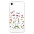 For iPhone SE 2022 / SE 2020 Shockproof Painted Transparent TPU Protective Case(Unicorn) - 1