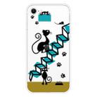 For iPhone SE 2022 / SE 2020 Shockproof Painted Transparent TPU Protective Case(Cat) - 1