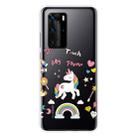 For Huawei P40 Shockproof Painted Transparent TPU Protective Case(Unicorn) - 1