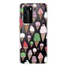 For Huawei P40 Shockproof Painted Transparent TPU Protective Case(Ice Cream) - 1