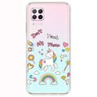 For Huawei P40 Lite Shockproof Painted Transparent TPU Protective Case(Unicorn) - 1