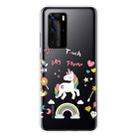 For Huawei P40 Pro Shockproof Painted Transparent TPU Protective Case(Unicorn) - 1