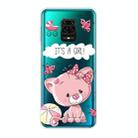 For Xiaomi Redmi Note 9S Shockproof Painted Transparent TPU Protective Case(Cute Cat) - 1