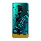 For Xiaomi Redmi Note 9S Shockproof Painted Transparent TPU Protective Case(Cat) - 1