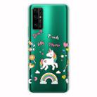 For Huawei Honor 30S Shockproof Painted Transparent TPU Protective Case(Unicorn) - 1