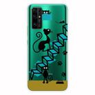 For Huawei Honor 30S Shockproof Painted Transparent TPU Protective Case(Cat) - 1