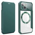 For iPhone 14 Plus CD Texture Magsafe Flip Leather Phone Case(Green) - 1