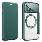 For iPhone 13 CD Texture Magsafe Flip Leather Phone Case(Green) - 1