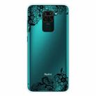 For Xiaomi Redmi Note 9 Shockproof Painted Transparent TPU Protective Case(Lace Flower) - 1