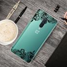 For OnePlus 8 Shockproof Painted Transparent TPU Protective Case(Lace Flower) - 1