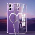 For iPhone 14 Pro Magsafe Ultra-thin PC Phone Case with Lens Film(Transparent Purple) - 1