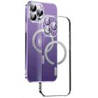 For iPhone 12 Pro Magsafe Ultra-thin PC Phone Case with Lens Film(Transparent Purple) - 2