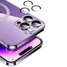 For iPhone 12 Pro Magsafe Ultra-thin PC Phone Case with Lens Film(Transparent Purple) - 4