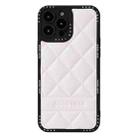 For iPhone 14 Plus Diamond Pattern Leather Phone Case(White) - 1