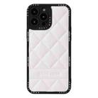 For iPhone 14 Pro Diamond Pattern Leather Phone Case(White) - 1