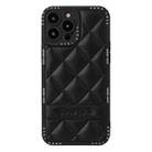 For iPhone 13 Diamond Pattern Leather Phone Case(Black) - 1