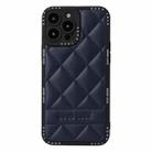 For iPhone 13 Pro Diamond Pattern Leather Phone Case(Blue) - 1