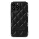 For iPhone 13 Pro Max Diamond Pattern Leather Phone Case(Black) - 1