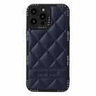 For iPhone 13 Pro Max Diamond Pattern Leather Phone Case(Blue) - 1