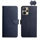 For Realme 9i 5G Genuine Leather Fingerprint-proof Flip Phone Case(Blue) - 1