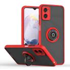 For Motorola Moto E22 Q Shadow 1 Series TPU + PC Phone Case with Ring Holder(Red) - 1