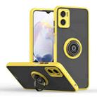 For Motorola Moto E22 Q Shadow 1 Series TPU + PC Phone Case with Ring Holder(Yellow) - 1