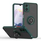 For Motorola Moto E22 Q Shadow 1 Series TPU + PC Phone Case with Ring Holder(Dark Green) - 1