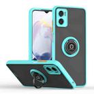 For Motorola Moto E22 Q Shadow 1 Series TPU + PC Phone Case with Ring Holder(Sky Blue) - 1