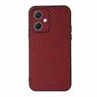 For Xiaomi Redmi Note 12 China Carbon Fiber Texture Shockproof Protective Phone Case(Red) - 1