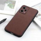 For Xiaomi Redmi Note 12 Pro 5G China Sheep Texture Genuine Leather Shockproof Phone Case(Brown) - 3