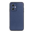 For Xiaomi Redmi Note 12 China Sheep Texture Genuine Leather Shockproof Phone Case(Blue) - 1