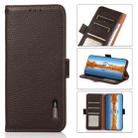 For Xiaomi Redmi Note 12 China KHAZNEH Side-Magnetic Litchi Genuine Leather RFID Phone Case(Brown) - 1