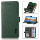 For Xiaomi Redmi Note 12 China KHAZNEH Side-Magnetic Litchi Genuine Leather RFID Phone Case(Green) - 1