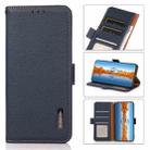 For Xiaomi Redmi Note 12 China KHAZNEH Side-Magnetic Litchi Genuine Leather RFID Phone Case(Blue) - 1